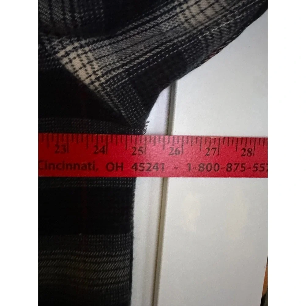 Unionbay Black/Blue Plaid Flannel Shacket Button Up Long Sleeve‎ Mens Size Large
